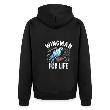 Papageienbesitzer Papageienleben Und Exotischer - Unisex Premium Bio Zip Hoodie - Schwarz - Hinten - Nico (187cm)
