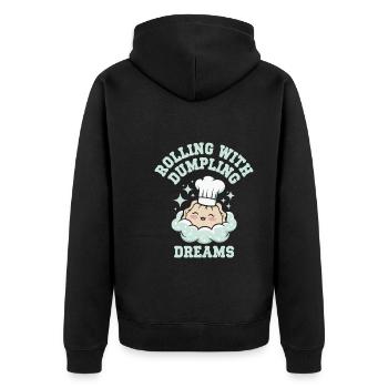 Dim-sum-liebhaber Chinesischer Küche Und Knödel - Unisex Premium Bio Zip Hoodie - Schwarz - Hinten - Nico (187cm)