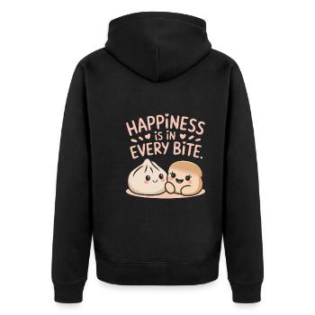 Dim-sum-liebhaber Chinesischer Küche Und Knödel - Unisex Premium Bio Zip Hoodie - Schwarz - Hinten - Nico (187cm)
