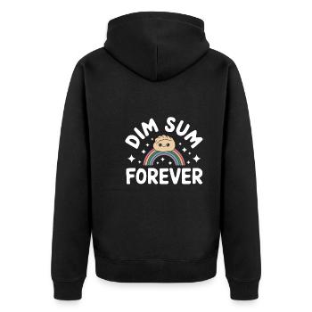 Dim-sum-liebhaber Chinesischer Küche Und Knödel - Unisex Premium Bio Zip Hoodie - Schwarz - Hinten - Nico (187cm)
