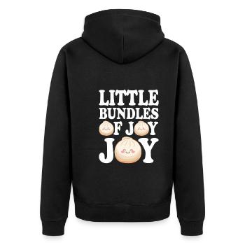 Dim-sum-liebhaber Chinesischer Küche Und Knödel - Unisex Premium Bio Zip Hoodie - Schwarz - Hinten - Nico (187cm)