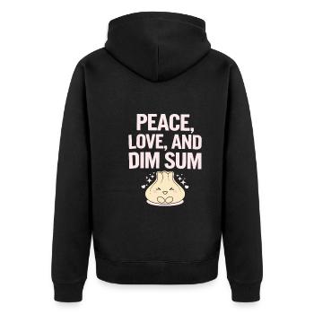 Dim-sum-liebhaber Chinesischer Küche Und Knödel - Unisex Premium Bio Zip Hoodie - Schwarz - Hinten - Nico (187cm)