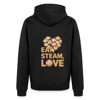 Dim-sum-liebhaber Chinesischer Küche Und Knödel - Unisex Premium Bio Zip Hoodie - Schwarz - Hinten - Nico (187cm)