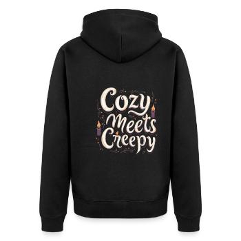 Cozy, Horror, Aesthetics, Spooky, Cozy - Unisex Premium Organic Zip Hoodie - black - Back - Nico (187cm)