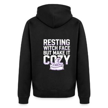 Cozy, Horror, Aesthetics, Spooky, Cozy - Unisex Premium Organic Zip Hoodie - black - Back - Nico (187cm)