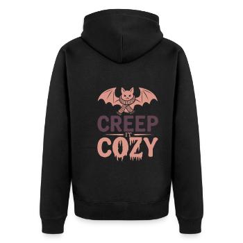 Cozy, Horror, Aesthetics, Spooky, Cozy - Unisex Premium Organic Zip Hoodie - black - Back - Nico (187cm)
