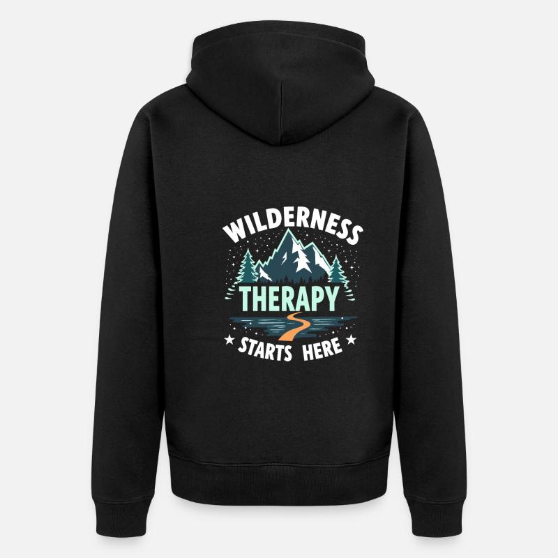 Nostalgische Camping-erinnerungen, Retro-vibes, - Unisex Premium Bio Zip Hoodie - Schwarz