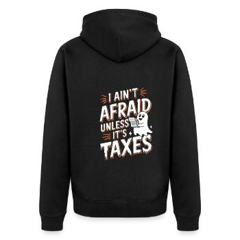 Paranormal Comedy Funny Ghost Humor Lighthearted - Unisex Premium Organic Zip Hoodie - black - Back - Nico (187cm)