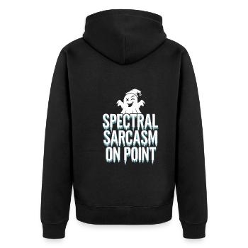 Paranormal Comedy Funny Ghost Humor Lighthearted - Unisex Premium Organic Zip Hoodie - black - Back - Nico (187cm)