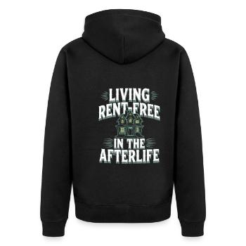 Paranormal Comedy Funny Ghost Humor Lighthearted - Unisex Premium Organic Zip Hoodie - black - Back - Nico (187cm)