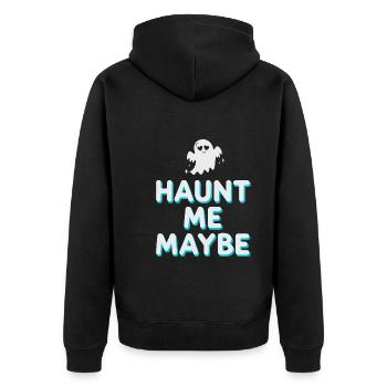 Paranormal Comedy Funny Ghost Humor Lighthearted - Unisex Premium Organic Zip Hoodie - black - Back - Nico (187cm)