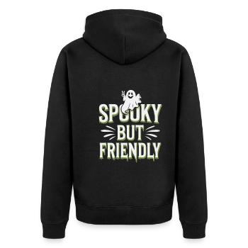 Paranormal Comedy Funny Ghost Humor Lighthearted - Unisex Premium Organic Zip Hoodie - black - Back - Nico (187cm)
