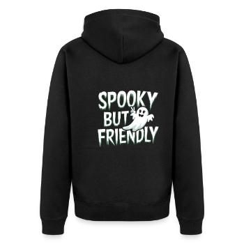 Paranormal Comedy Funny Ghost Humor Lighthearted - Unisex Premium Organic Zip Hoodie - black - Back - Nico (187cm)