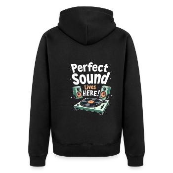 Un son haut de gamme de haute qualité pour la culture audiophile - Veste à capuche bio Premium Unisexe - noir - Dos - Nico (187cm)