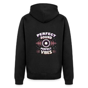 Un son haut de gamme de haute qualité pour la culture audiophile - Veste à capuche bio Premium Unisexe - noir - Dos - Nico (187cm)