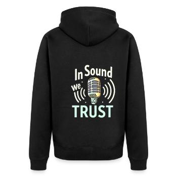Un son haut de gamme de haute qualité pour la culture audiophile - Veste à capuche bio Premium Unisexe - noir - Dos - Nico (187cm)