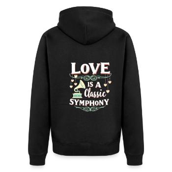 Romantische Nostalgie Vintage Romance Classic Love - Unisex Premium Bio Zip Hoodie - Schwarz - Hinten - Nico (187cm)