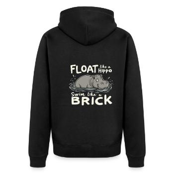 Hippopotame Humour, Citations sarcastiques, Drôle - Veste à capuche bio Premium Unisexe - noir - Dos - Nico (187cm)