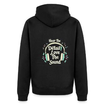 Un son haut de gamme de haute qualité pour la culture audiophile - Veste à capuche bio Premium Unisexe - noir - Dos - Nico (187cm)