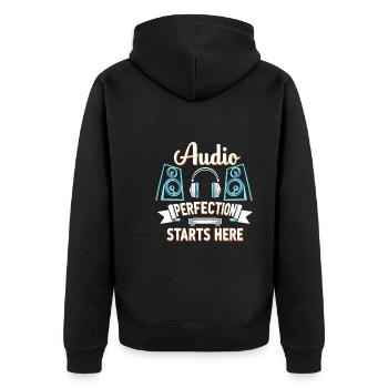 Un son haut de gamme de haute qualité pour la culture audiophile - Veste à capuche bio Premium Unisexe - noir - Dos - Nico (187cm)