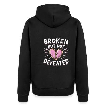 Trennungsermächtigung, Selbstliebe, Neuanfänge - Unisex Premium Bio Zip Hoodie - Schwarz - Hinten - Nico (187cm)