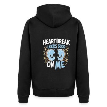 Trennungsermächtigung, Selbstliebe, Neuanfänge - Unisex Premium Bio Zip Hoodie - Schwarz - Hinten - Nico (187cm)
