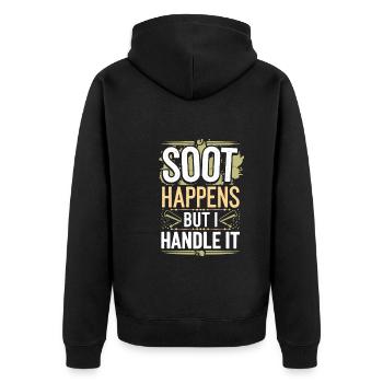Schornsteinfeger, Traditioneller Kamin - Unisex Premium Bio Zip Hoodie - Schwarz - Hinten - Nico (187cm)