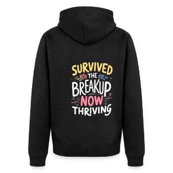 Trennungsermächtigung, Selbstliebe, Neuanfänge - Unisex Premium Bio Zip Hoodie - Schwarz - Hinten - Nico (187cm)
