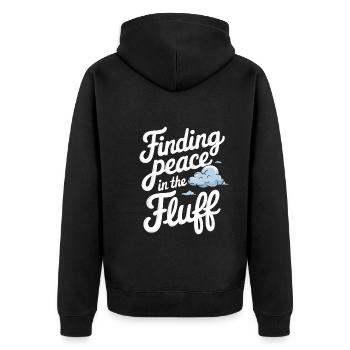 Wolkenblick, Entspannender Himmel, Verträumte - Unisex Premium Bio Zip Hoodie - Schwarz - Hinten - Nico (187cm)