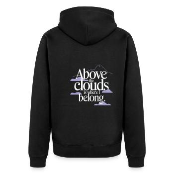 Vue sur les nuages, ciel relaxant, rêveur - Veste à capuche bio Premium Unisexe - noir - Dos - Nico (187cm)