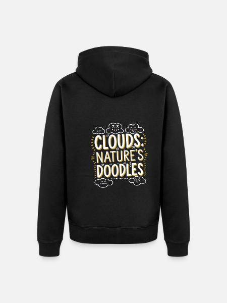 Cloudy view, Relaxing sky, Dreamy - Unisex Premium Organic Zip Hoodie - black