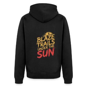 Desert wanderers, rugged trails and dry - Unisex Premium Organic Zip Hoodie - black - Back - Nico (187cm)