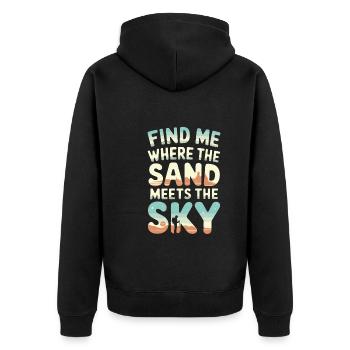 Desert wanderers, rugged trails and dry - Unisex Premium Organic Zip Hoodie - black - Back - Nico (187cm)