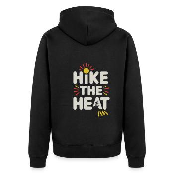 Desert wanderers, rugged trails and dry - Unisex Premium Organic Zip Hoodie - black - Back - Nico (187cm)