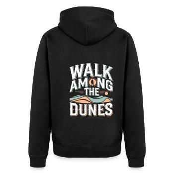 Desert wanderers, rugged trails and dry - Unisex Premium Organic Zip Hoodie - black - Back - Nico (187cm)