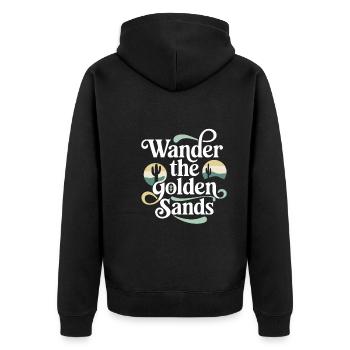 Desert wanderers, rugged trails and dry - Unisex Premium Organic Zip Hoodie - black - Back - Nico (187cm)