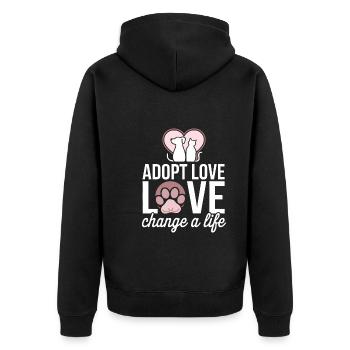 Freiwillige Tierrettung Animal Shelter Heroes - Unisex Premium Organic Zip Hoodie - black - Back - Nico (187cm)