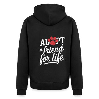 Freiwillige Tierrettung Animal Shelter Heroes - Unisex Premium Organic Zip Hoodie - black - Back - Nico (187cm)