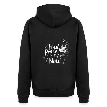 Music Therapy Emotional Healing Relaxation - Unisex Premium Organic Zip Hoodie - black - Back - Nico (187cm)