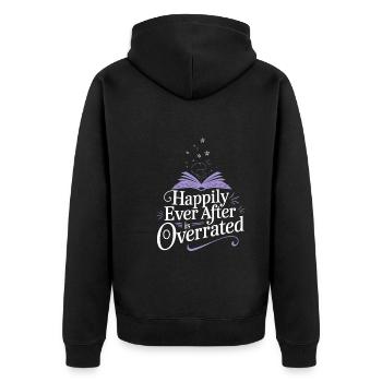 Buchhafter Humor, Witzige Lesezitate, Literarisch - Unisex Premium Bio Zip Hoodie - Schwarz - Hinten - Nico (187cm)