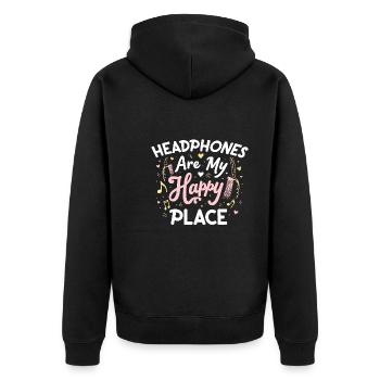 Music Therapy Emotional Healing Relaxation - Unisex Premium Organic Zip Hoodie - black - Back - Nico (187cm)
