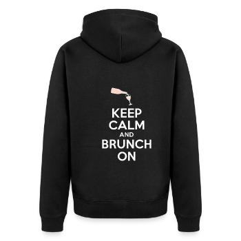 Brunch Kultur Bodenlos Mimosen Liebhaber - Unisex Premium Bio Zip Hoodie - Schwarz - Hinten - Nico (187cm)