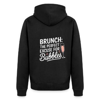 Brunch Kultur Bodenlos Mimosen Liebhaber - Unisex Premium Bio Zip Hoodie - Schwarz - Hinten - Nico (187cm)
