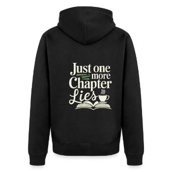 Buchhafter Humor, Witzige Lesezitate, Literarisch - Unisex Premium Bio Zip Hoodie - Schwarz - Hinten - Nico (187cm)