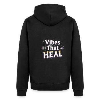 Music Therapy Emotional Healing Relaxation - Unisex Premium Organic Zip Hoodie - black - Back - Nico (187cm)
