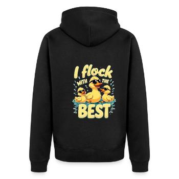 Farm animal duck enthusiasts backyard ducks - Unisex Premium Organic Zip Hoodie - black - Back - Nico (187cm)