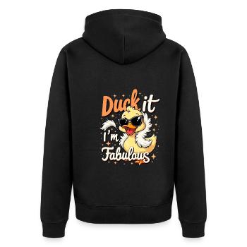 Nutztier-enten-enthusiasten Hinterhof-enten - Unisex Premium Bio Zip Hoodie - Schwarz - Hinten - Nico (187cm)