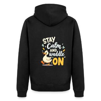 Nutztier-enten-enthusiasten Hinterhof-enten - Unisex Premium Bio Zip Hoodie - Schwarz - Hinten - Nico (187cm)