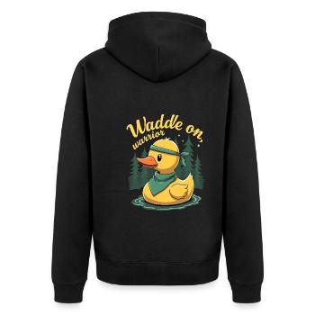 Nutztier-enten-enthusiasten Hinterhof-enten - Unisex Premium Bio Zip Hoodie - Schwarz - Hinten - Nico (187cm)