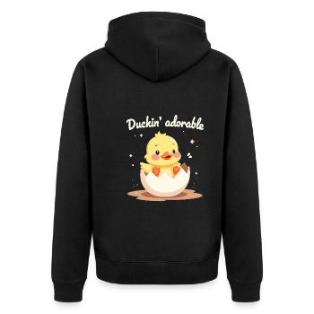 Nutztier-enten-enthusiasten Hinterhof-enten - Unisex Premium Bio Zip Hoodie - Schwarz - Hinten - Nico (187cm)